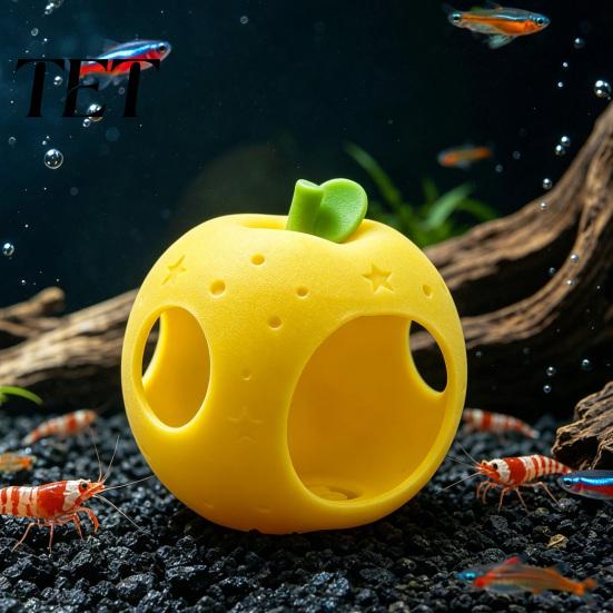 Aquatic Landscaping for Small Tanks Fruit Aquarium Hide Cave, Apple Pitaya Fish Tank Hideout, 3D Safe Shelter Water Pets Printed Decorative Betta And