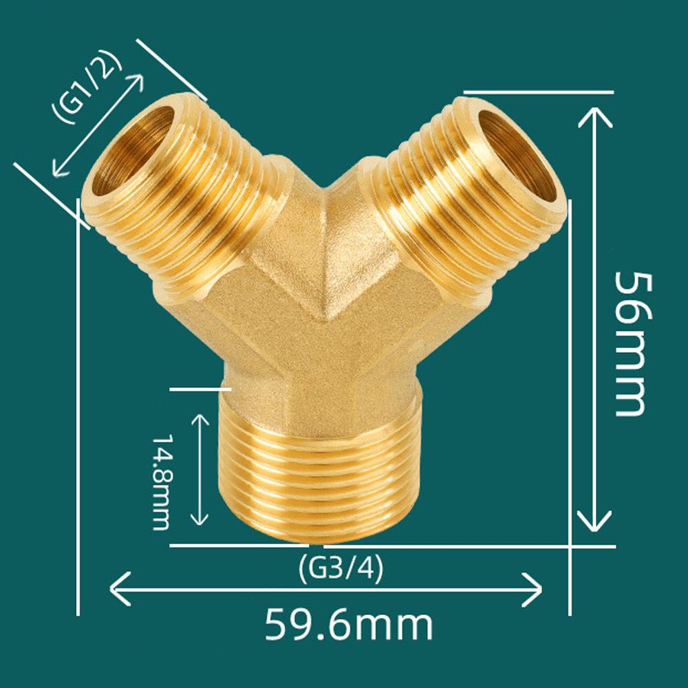 H58 Латунь 1/2" 3/4" Резьба BSPP Тройник равнопроходной Редуктор Фитинг для труб Утолщенный Соединитель-муфта Адаптер для воды и газа Соединитель