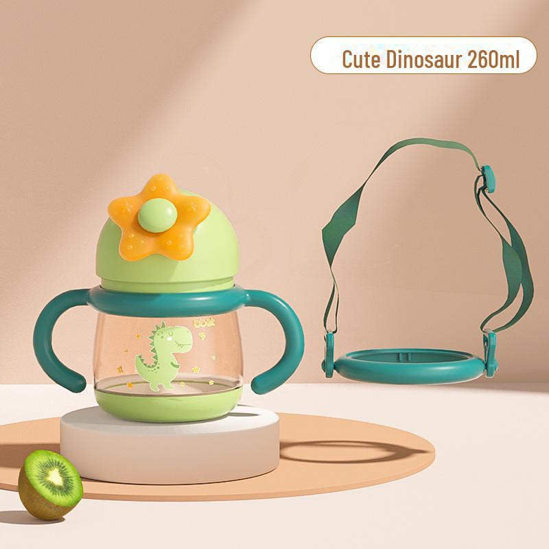 Двухцелевая кружка для молока и воды в виде слоненка с трубочкой для детей от 6 месяцев