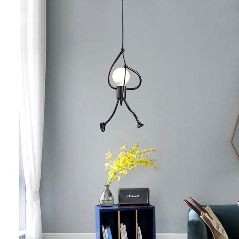 Современная очаровательная подвесная люстра, креативная лампа с железными людьми, элегантная вешалка
