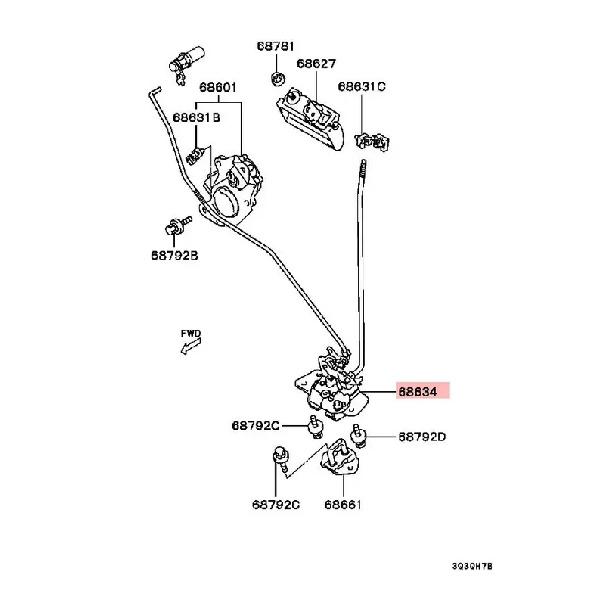 1 Piece MR503021 Trunk Lock for Pajero Sport K90 Latch Actuator Lock Rear Door Trunk Liftgate Lock for Montero Pajero 1996-2004