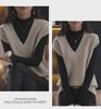 Женский мягкий вощеный трикотажный жилет - весна 2023 года, свитер с V-образным вырезом, жилет для весны и осени
