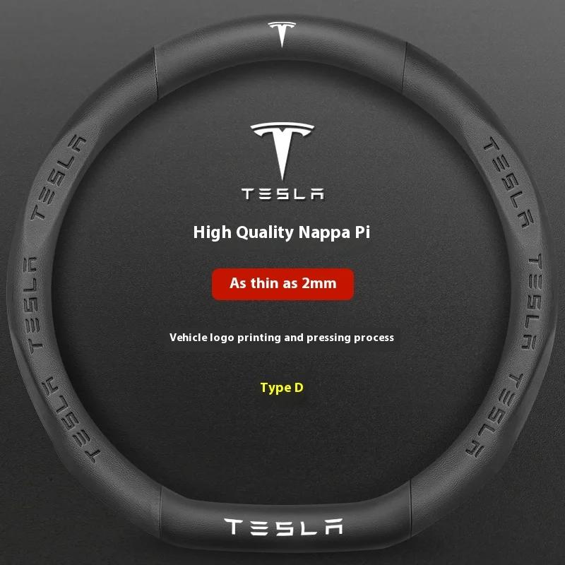 CPSSA1 Car Steering Wheel Cover for Tesla Model 3 Model S Y X Roadster 2019-2025 Auto Interior Steering Wheel Accessories Anti-Slip