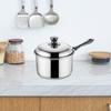 Saucepan with Cover Cooking Boiling Pot Metal Insulated Handle Portable Milk Stockpot for Hotel