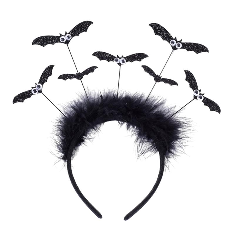 Gothics Sequins Bat Hairband for Adult Kids Cosplay Party Costume Day of the Death Bat Headpiece Halloween Accessories