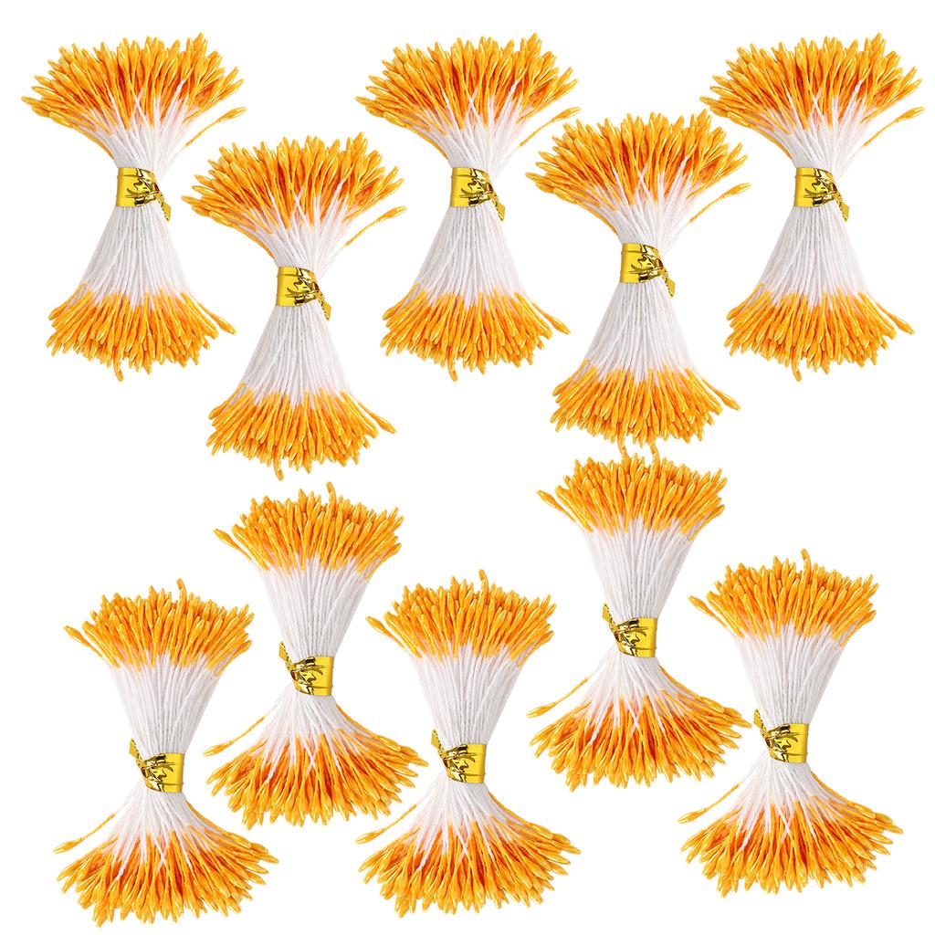 900 шт. искусственные тычинки гипсовые оранжевого цвета двухконечные имитация букета
