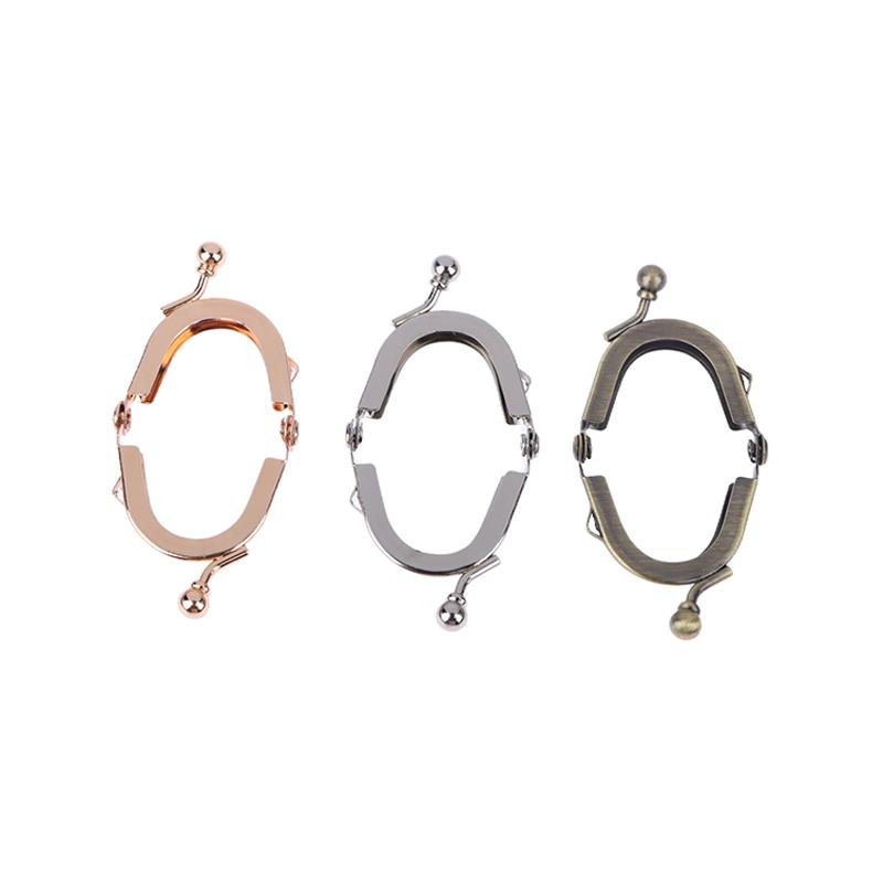 1 шт., 2,5 см * 3,5 см, крошечная круглая застежка с застежкой-замком, рамка для кошелька с внешними петлями, клейкая рамка с замком-поцелуем, аксессуары для изготовления сумок своими руками