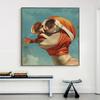 Surrealist Female Portrait Oil On Canvas Wall Art Fantastic Fantasy Fish and Girl Poster Printed Living Room Home Decor