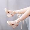 Fashion Plus Size 34-41 Shoes for Women Summer High Heel Platform Wedges Sandals Ankle Buckle Strap Closed Toe Comfortable Casual Shoes