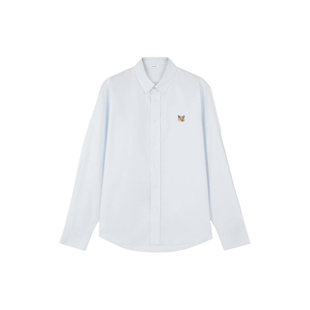 Maison Kitsune Ss24 Mini Fox Head Long Sleeve Shirt Men shirts Light-Blue MM00413WC2010-P410