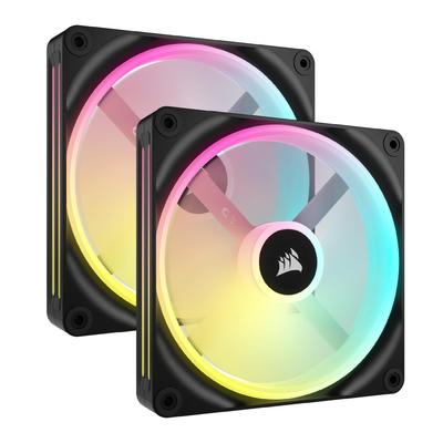 Corsair ICUE LINK QX140 RGB Стартовый комплект 140мм PWM RGB Вентилятор для корпуса ПК iCUE LINK Системный хаб Кабель FN1970 (2 вентилятора, набор) CO-9051004-WW
