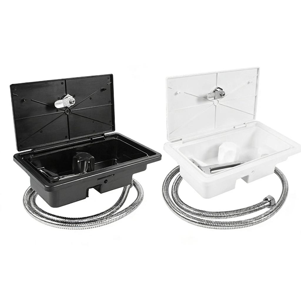 RV Outdoor Shower Box Kit with Stainless Steel Pull Out Head and Easy Installation for Motorhome Van