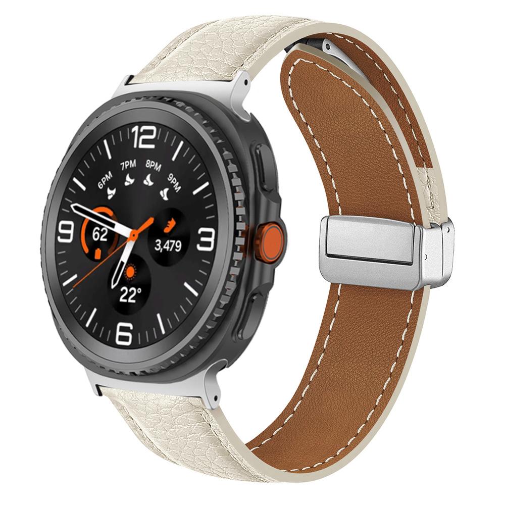 Кожаный ремешок для Samsung Galaxy Watch 8 44мм 40мм 8 Classic 46мм Аксессуар для умных часов Galaxy Ultra 47мм 2025 Магнитный ремешок