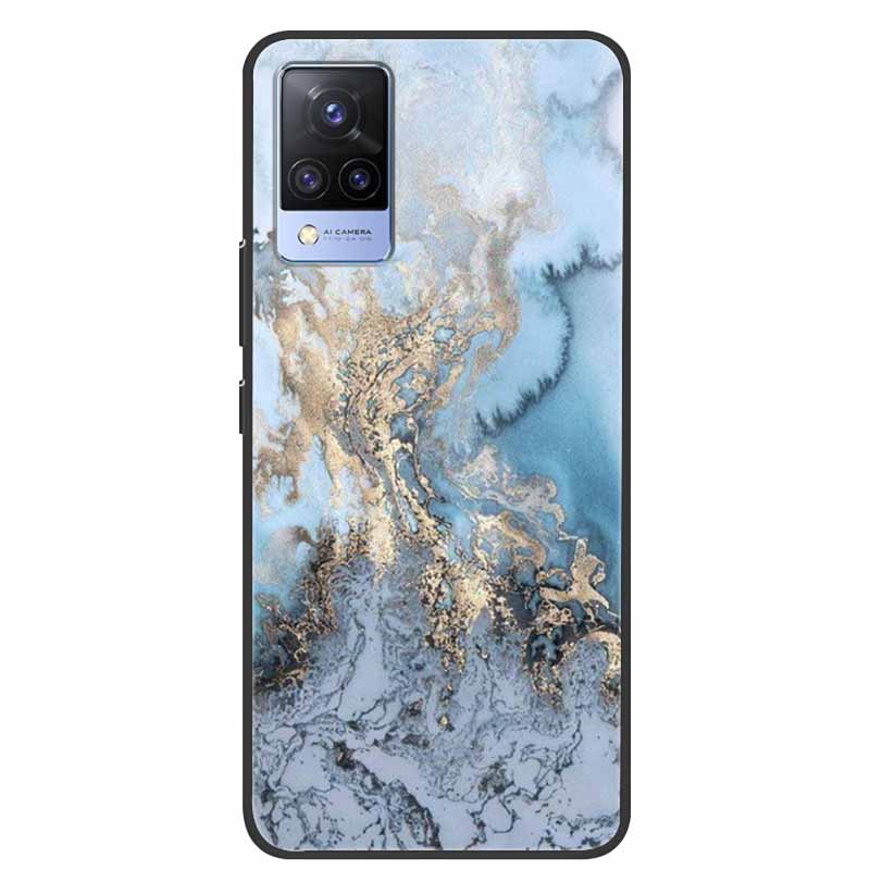 For Vivo S9 V21 V21e Case Black Silicone Back Cover Case For Vivo V21 S9 V21e Phone Cases Cover V 21 e S 9 Funda Coque Cartoon