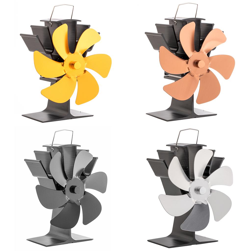 SF305G 6 Blades Home Fireplace Stove Fan Heat Powered Fan Efficient Heat Quiet and Low Maintenance Disperse Warm Air