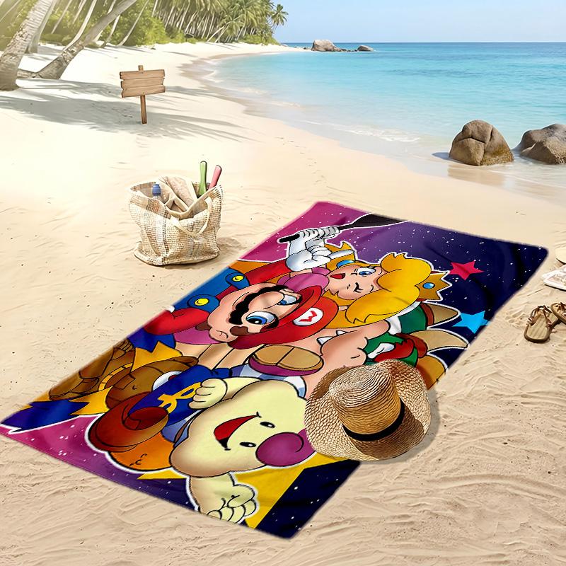 Mario and Luigi Printed Beach Towel Quick Dry Soft TowelPortable Large Rectangular Beach Blanket for Travel Swimming Pool