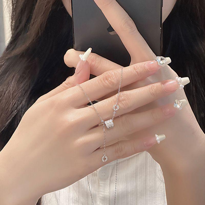 Little Waist Necklace Zircon Necklace for Women; Collarbone Chain; Luxurious, Cute, Fashionable Jewelry Gift