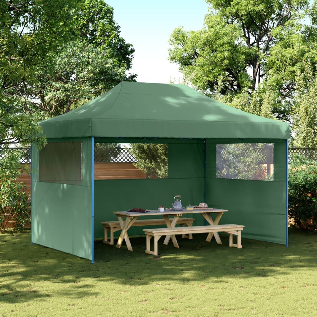 Pop Up Folding Party Tent with 3 Side Panels Green