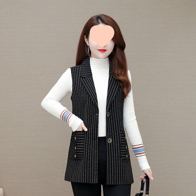 Флисовый жилет большого размера для женщин среднего и пожилого возраста - Стильный осенне-зимний костюмный воротник