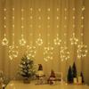 USB LED Moon & Star Curtain Lights with Remote: Christmas Décor