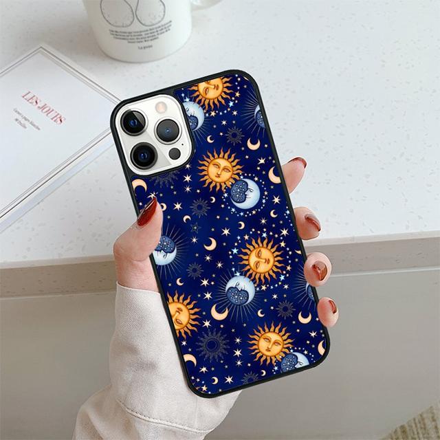 Винтажный Чехол для Телефона Луна и Солнце Звезды Для iPhone 17 Air 13 12 14 15 16 Чехол Для Apple Pro Max 6S Plus Coque