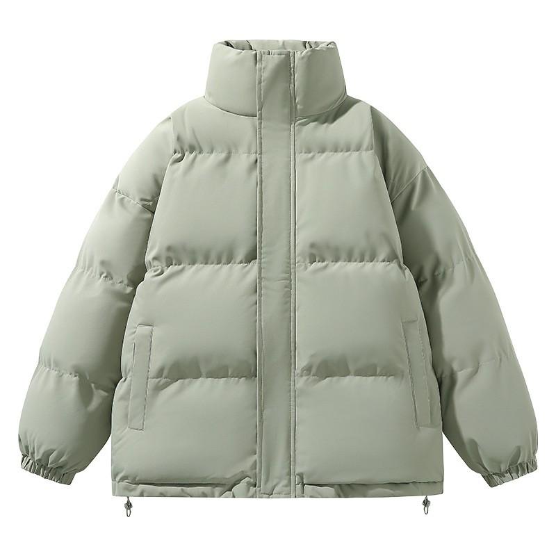 Mens Winter Thickened Cotton Padded Jacket Stand Collar Loose Fit Warm Outdoor Coat Youth