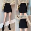 Women's Summer 2024 High Waist Black Slimming A-line Midi Skirt