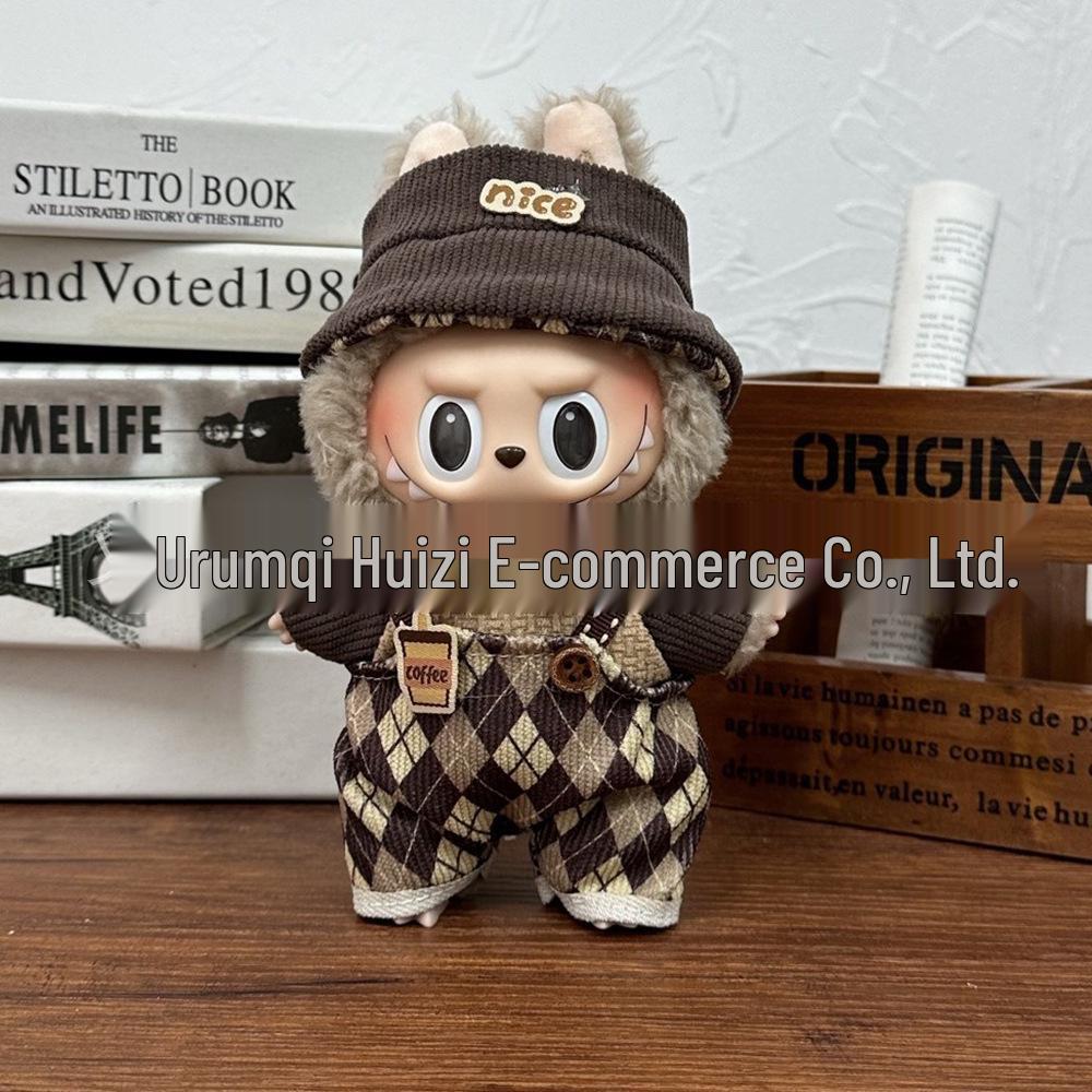 17cm Labubu Soft Doll Plush Toy Overalls - Clothes Only