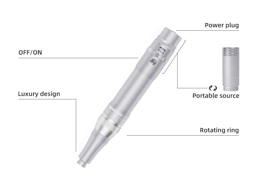 Многофункциональная перезаряжаемая машинка для ПМ для бровей, губ, подводки для глаз: Микроблейдинг и растушевка с питанием от аккумулятора