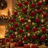 10pc/20pc of wine-red suede christmas balls home decoration Items - halloween and thanksgiving wedding hanging ornaments 7