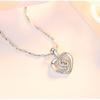 999 Sterling Silver Necklace Women's Heart Rose Pure Silver Pendant Arrow Heart Chain