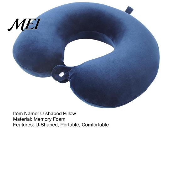 Washable Neck Support Pillow Memory Foam Travel Pillow, U Shaped Headrest for Airplane Curve Car, Soft Office Nap, Removable Cover Skin-friendly