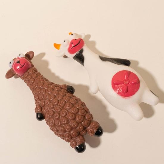 Виниловая игрушка для собак с пищалкой в ​​форме мультяшных животных, безопасная для домашних животных жевательная игрушка, игрушка для собак