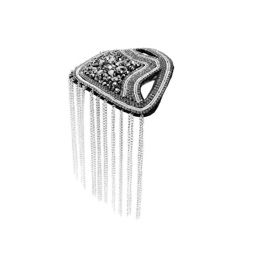 1PC Beaded Decoration Tassel Epaulette Sparkling Shoulder Brooch Pin Clothing Decoration