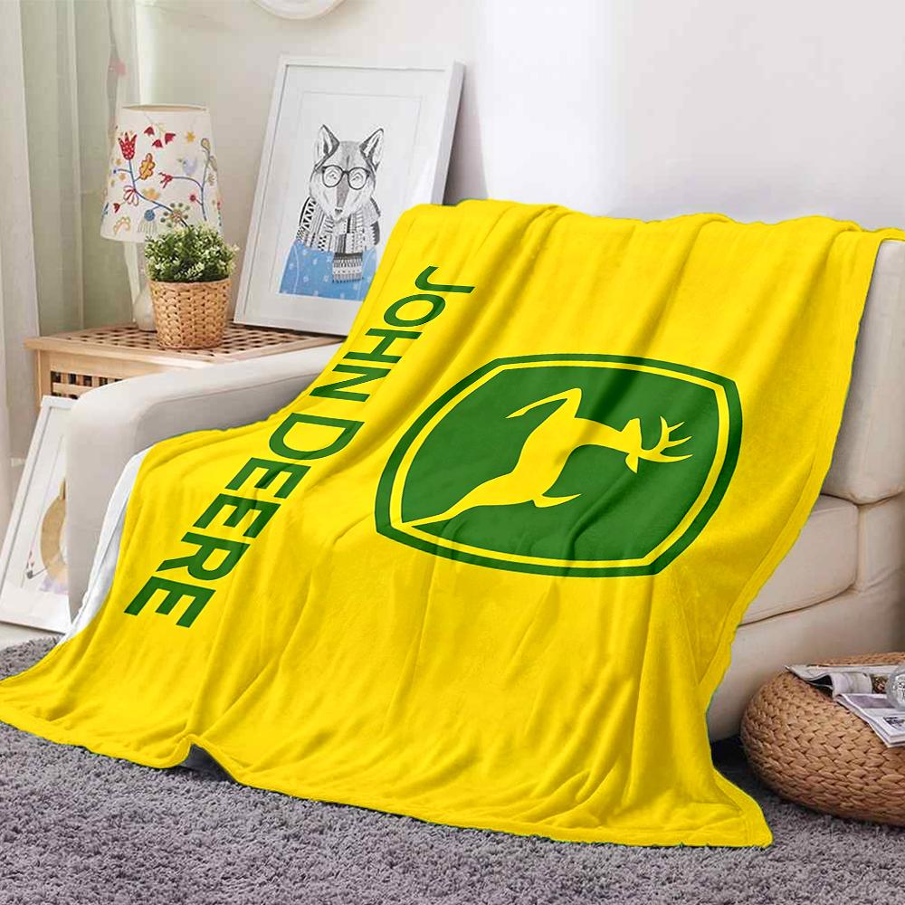 1Pc John Deere Logo Blanket Soft And Comfortable Casual Warm Camping Travel Christmas Halloween Xmas Gift M928882