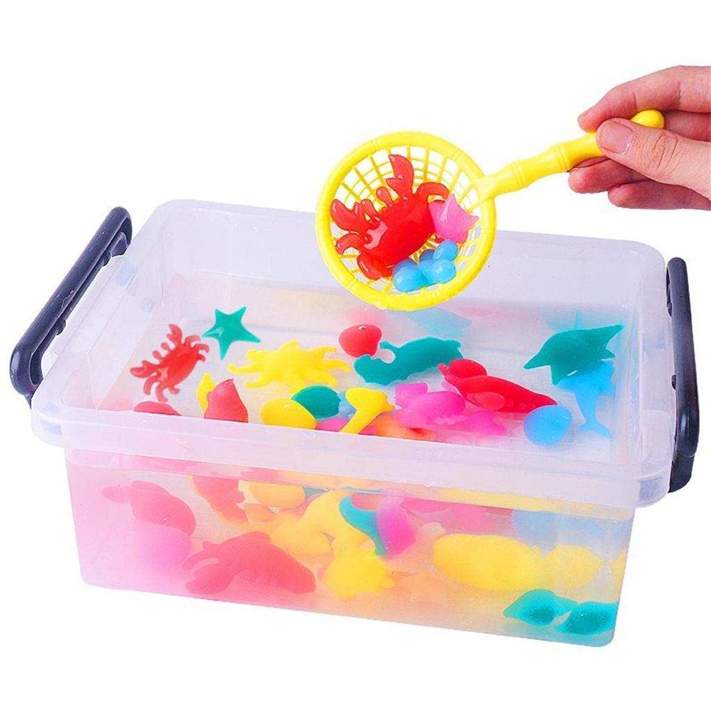Aquarium Theme DIY Water Art Set with Bottles Animal Molds Gloves Mixing Tools Storage Box for Projects