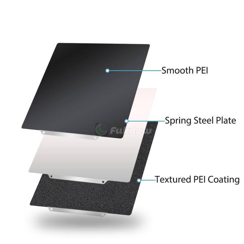 For Elegoo Neptune 4 Plus/3 Plus PEI Build Plate 330x330mm Double Sided Textured PEI Spring Steel Sheet for X5SA Pei 330x330