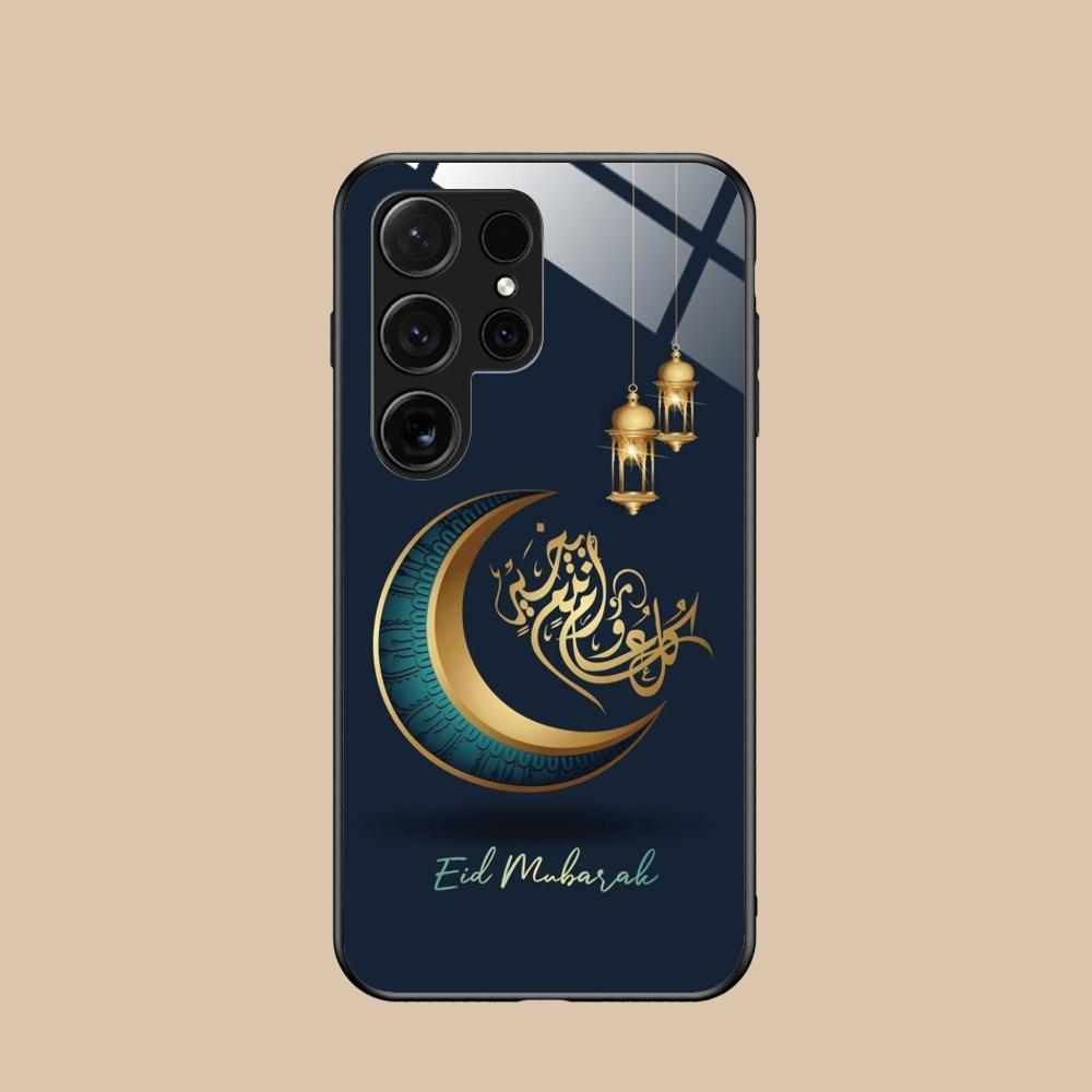 Чехол для мобильного телефона Eid Mubarak для Samsung Galaxy S26 S25 S24 S23 S22 S21 S20 Note20 Plus FE Ultra Стеклянный Цветной Чехол Красивый