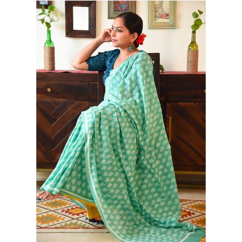 Stylish Casual Wear & Office Wear Saree for Women, Blouse (Need To Be Stitched As Per Size And Fit)