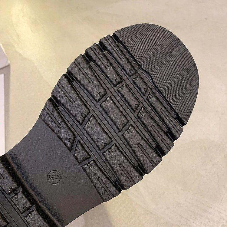 New Winter Elastic Mid-Leg Platform Chelsea Boots Black Platform Plus Size Ankle Boots