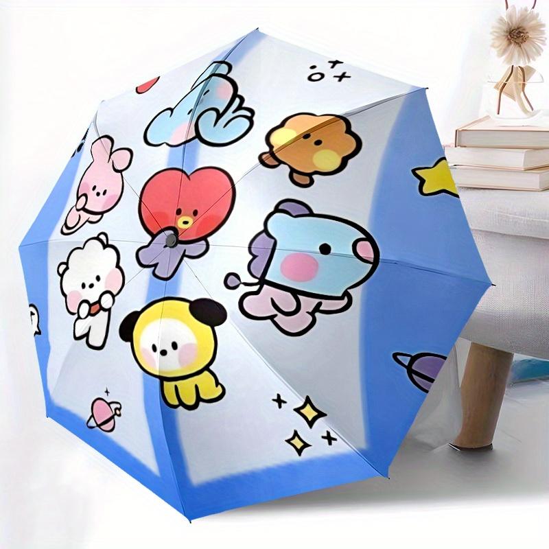 1pc BT21 Automatic Opening/closing Umbrella, Foldable Sunshade, Perfect Gift for Friends, Durable Handle yy250812107
