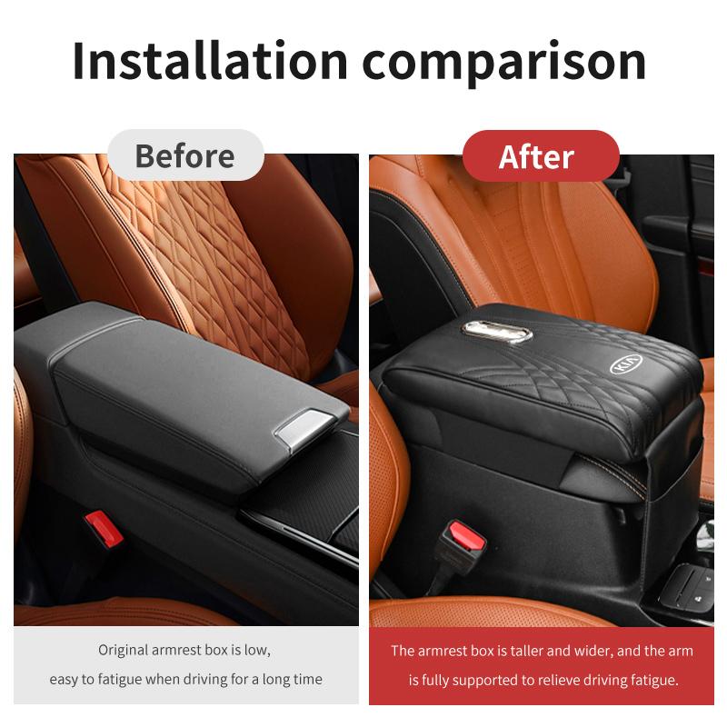 Car Armrest Box Booster Cushion Soft Comfort Memory Foam Pad For KIA Cerato Proceed Venga Stonic Picanto Sorento Stinger MS4