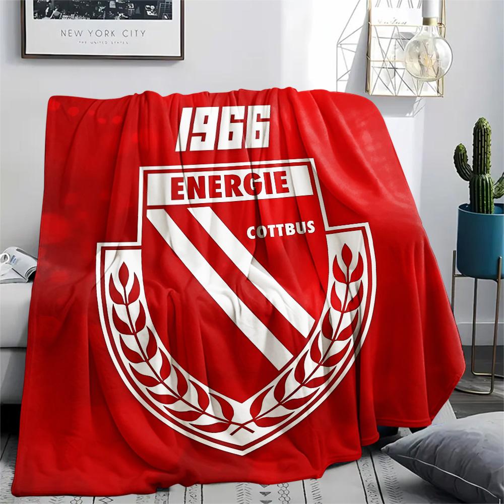 Фланелевое одеяло Energie Cottbus Print, Высококачественное, Удобное для всех сезонов, Декор для дома, Тепло и уют, Идеально для рождественских подарков