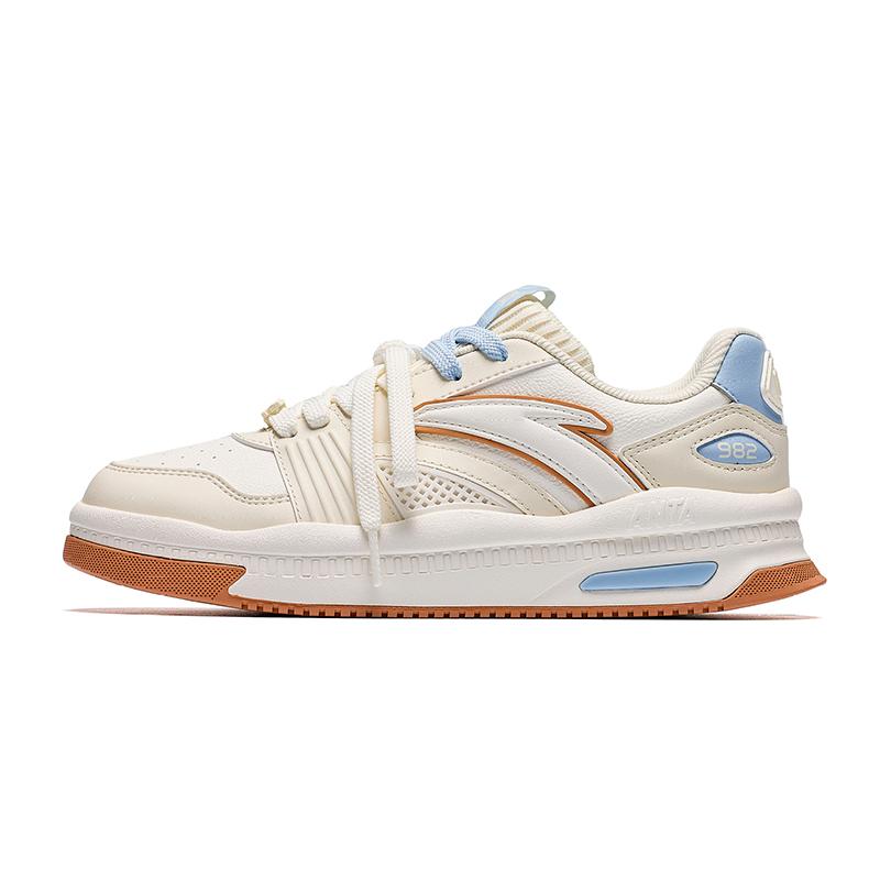 Sneakers ANTA Skate Shoes Women's Low-top Beige Yellow/Ivory White/Dust Blue