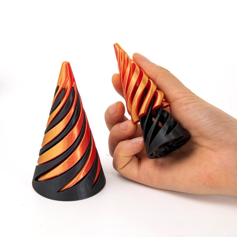 3D-печатная спиральная конусная игрушка, невозможная пирамида, сквозная скульптура, сквозная пирамида, игрушка-фиджет, мини-вихревая нить, иллюзия