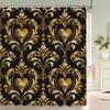 1 шт. шторка для душа в европейском стиле с золотыми цветами, водонепроницаемая ткань, перегородка с цветочным принтом, украшение для ванной комнаты