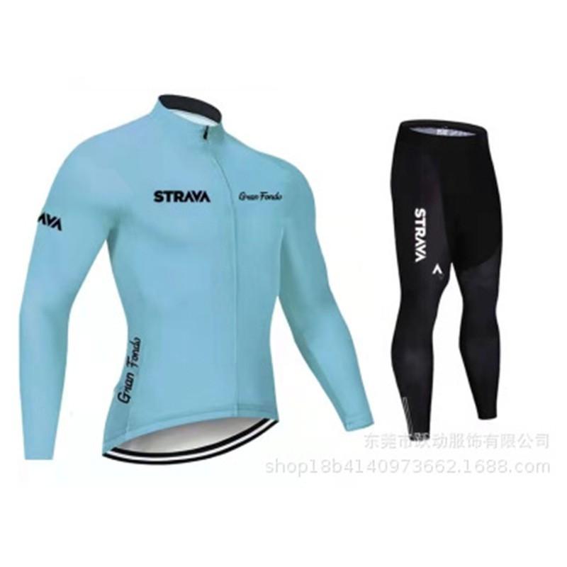 STRAVA Long Sleeve Cycling Jersey Road Mountain Bike Quick Dry Breathable Sportswear