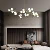 Post Modern Glass Balls LED Pendant Chandelier Black Gold Branches Style Ceiling Lamp Living Dining Bedroom Lighting Fixtures
