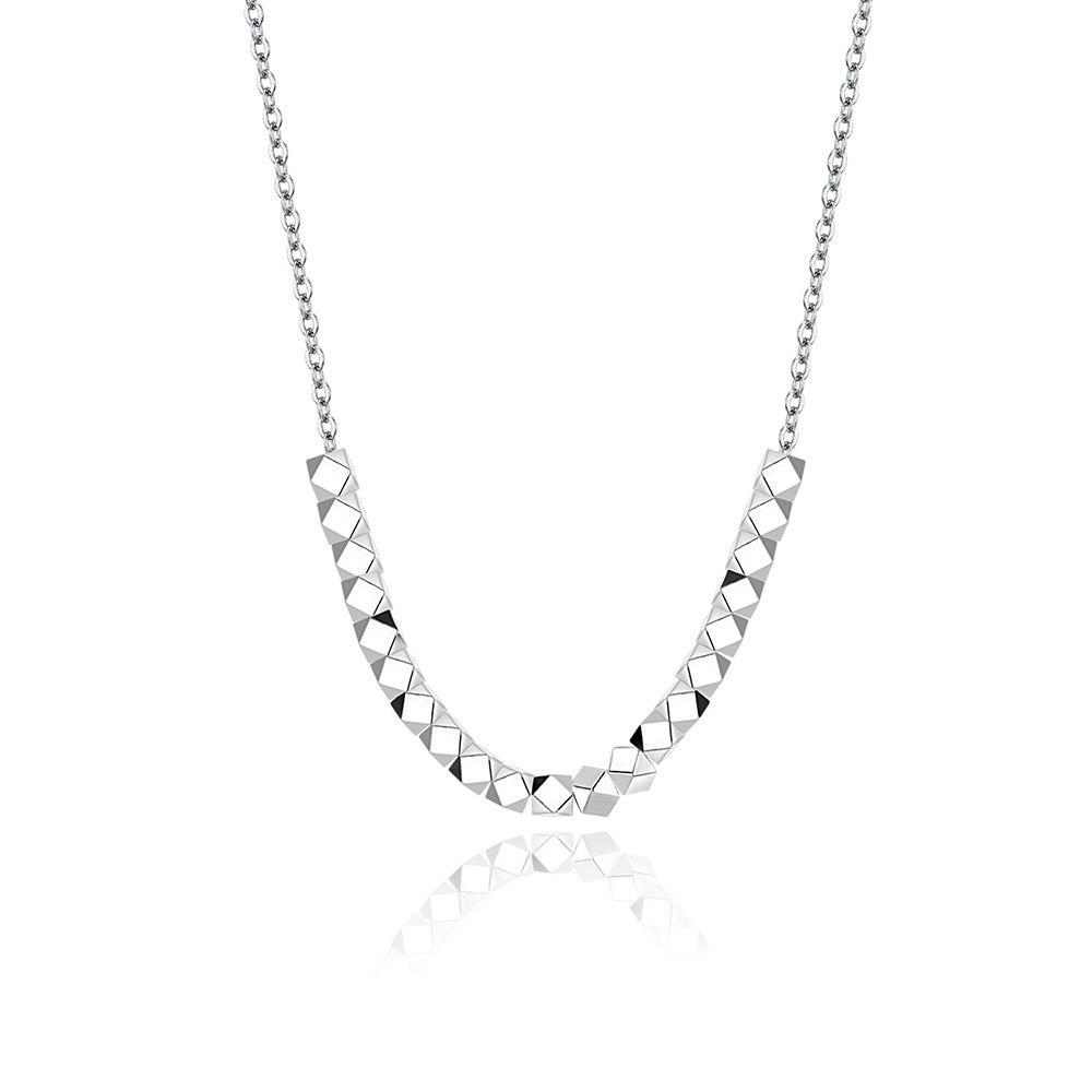 ANENJERY Ожерелье из геометрического куба с бисером для женщин, простая серебряная цепочка на ключицу, воротник-колье, вечерние украшения