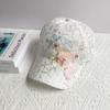 Embroidered Flowers Baseball Cap Mesh Breathable Lace Design Duck Tongue Hat Sun Protection Sunshade Hat For Women Girls